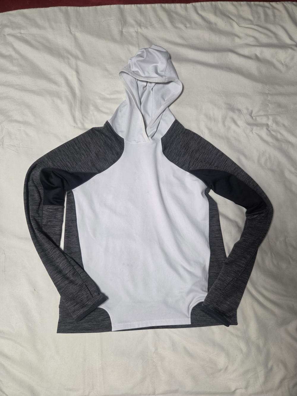 Under Armour White and Dark Gray Hooded Performance Sweater